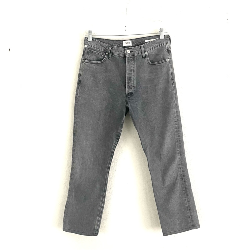 Citizens of Humanity Charlotte High Rise Straight Jeans Black Gray Size 30 x 25